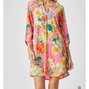 Scarlett Pink and Orange Floral Dress